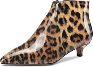 Женские ботильоны Aachcol с коротким голенищем, заостренным носком, низким каблуком-кисочкой с молнией, деловая обувь высотой 3,8 см, Multicolorido A