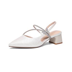 Golden Silk Rabbit Женские туфли на платформе с массивным каблуком серебристые, цвет Silver