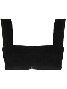 Patou укороченный твидовый топ с квадратным вырезом, черный