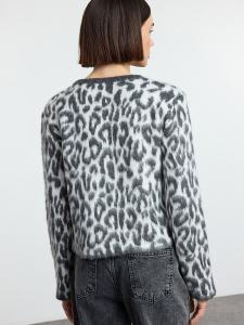 Вязаный кардиган Trendyol, Anthracite/Light grey