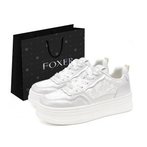 FOXER Серебряные женские скейтерские кеды с противоскользящей подошвой, устойчивые к истиранию, легкие, низкие, цвет Silver