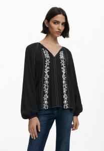 Блуза Desigual WITH CONTRAST EMBROIDERY, Black