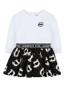 Декорированное платье KARL LAGERFELD KIDS, белый