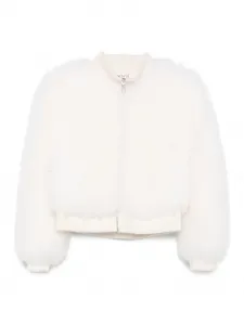 Бомбер из козлиного меха Liska, белый