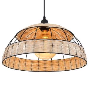 Подвесной светильник Globo Lighting Strahler, ротанг/железо - 1 пламя