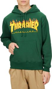 Толстовка с капюшоном Slasher TH95130 / FLAME для мужчин (с логотипом бренда) Классическая Thrasher, зеленый