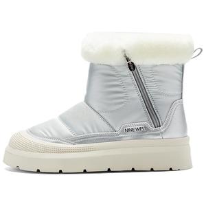 NINE WEST Серебряные короткие зимние ботинки для женщин с меховой подкладкой, цвет Silver (Fur-Lined)