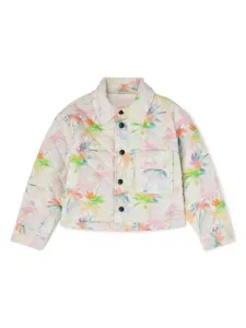 Двусторонний пуховик с принтом Palm Angels Kids, белый