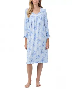 Женская ночная сорочка Waltz с рюшами и цветочным принтом Eileen West, синий