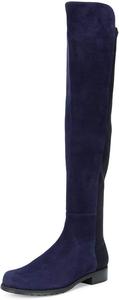 Женские сапоги FSJ выше колена, комфортные с низким устойчивым каблуком, круглый носок, на выход, для вечеринок, размеры 4-15 М США, Navy-Black