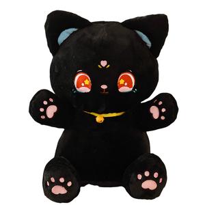 Мягкая игрушка котенок Cute Cat Baby Kitten Dolls высота 35см/40см/50см/60см OU DI PIG, черный