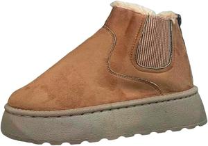 Generic Коричневые женские ботинки, легкие, мягкие, противоскользящие, с удобной эластичной посадкой, модные вестерн-башмачки, зимние обувь для женщин