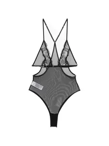 Кружевное боди Patrizia Pepe, черный