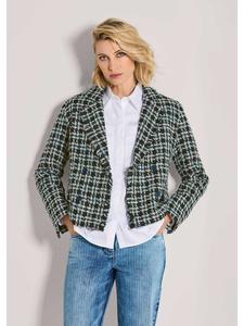 MADELEINE Блейзер Modischer Zweireiher mit Fransen in rauchblau / wollweiß / bleu