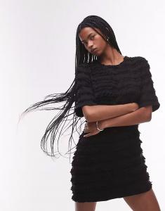 Мини-платье с бахромой по всей поверхности черного цвета & Other Stories