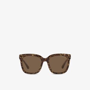 MK2163 Сан-Марино солнцезащитные очки из ацетата в квадратной оправе с животным принтом Michael Kors, коричневый