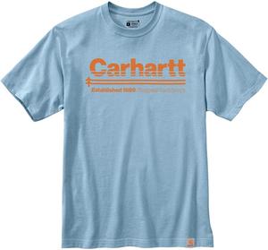 Футболка Carhartt мужская, свободный крой, плотная, с коротким рукавом, принт для активного отдыха, Moonstone