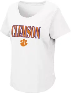 Женская белая футболка Colosseum Clemson Tigers