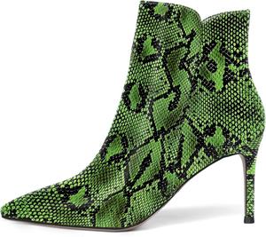 Женские ботильоны SKYSTERRY с острым носком, на молнии, из лакированной кожи, для вечеринки, модные, на высоком каблуке-стилетто, 8,5 см, Green Snake