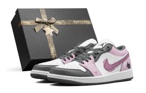 Jordan Кроссовки Air 1 Low top Vintage баскетбольные unisex черный белый розовый