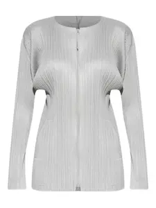 Плиссированная куртка на молнии Monthly Colors: September Pleats Please Issey Miyake, серый