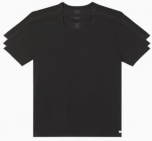 Комплект из 3 мужских нижних маек Calvin Klein из хлопка и эластичной ткани, 3 Classic Black Crewneck