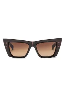 Солнцезащитные очки в квадратной оправе "cat-eye" (кошачий глаз) Balmain, коричневый