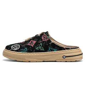 PLAY COBBLER Мужские противоскользящие домашние тапочки с закрытым носком черные, цвет Black