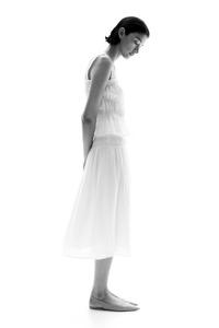 Юбка из крепа с присборенным поясом H&M, белый