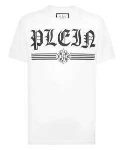 Футболка с круглым вырезом, готический стиль Philipp Plein, белый