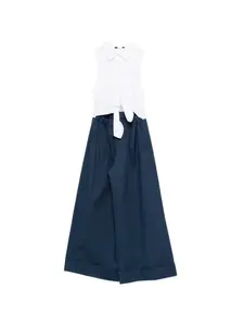 Комбинезон без рукавов с завязкой спереди Balmain Kids, синий