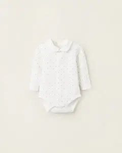 Платье-боди для девочки с длинными рукавами в горошек Zippy, белый