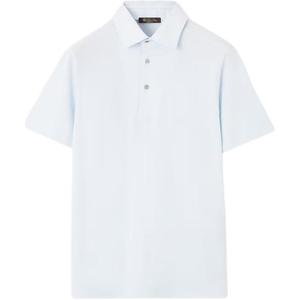 Рубашка-поло с коротким рукавом Loro Piana, светлый синий