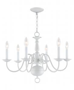 Шестиламповая люстра Williamsburg Livex, белый