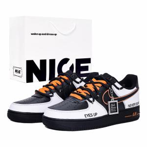 Nike Air Force 1 амортизация, износостойкие низкие скейтборд обувь unisex black white