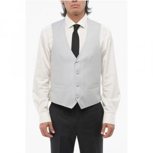 Шерстяной жилет на 4 пуговицах с прорезными карманами Corneliani, Gray