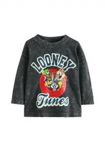 Футболка с длинным рукавом в стиле looney tunes, стандартного кроя. Next, Charcoal Grey