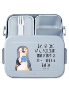 Mr. & Mrs. Panda Ланчбокс с изображением леденца в виде пингвина и надписью пастельно-голубого цвета