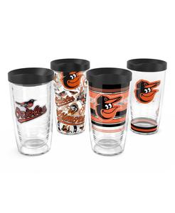 Набор из четырех классических стаканов Baltimore Orioles объемом 16 унций Tervis Tumbler, мультколор