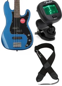 Squier + Fender Бас-гитара Squier Affinity Series Precision Bass PJ - Lake Placid Blue, комплект с хроматическим тюнером Fender FT-1 Pro с зажимом на головку грифа... (3 предмета)