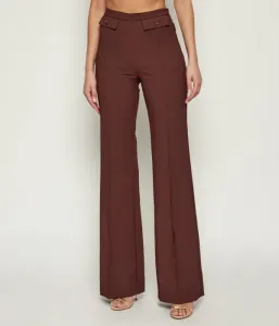Брюки relaxed fit Elisabetta Franchi, коричневый