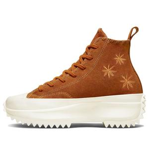 Кроссовки run star hike platform high 'embroidered floral - amber' Converse, коричневый