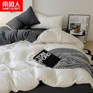 Antarctic Комплект постельного белья 1,5-спальный, 4 предмета: пододеяльник 180x220 см, простыня, 2 наволочки, белый, синий, серый, мягкий хлопок