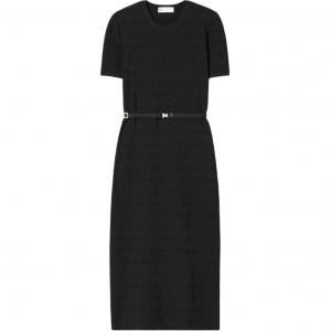 Женское короткое платье с монограммой "Т" и короткими рукавами Tory Burch, черный