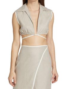 Льняной укороченный топ Matthew Bruch, бежевый