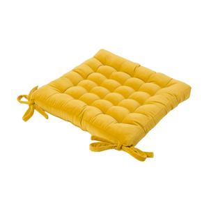 Подушка на стул Homescapes, 40x40x5 см, желтый