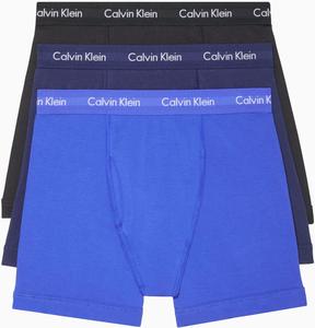 Комплект из 3 мужских трусов-боксеров Calvin Klein из хлопка и эластичного материала, Black, Blue Shadow, Cobalt Water