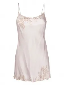 Шелковое платье-комбинация с кружевной аппликацией Carine Gilson, фиолетовый