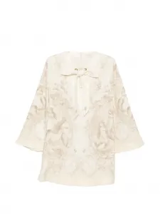 Туника-платье с галстуком на шее Zimmermann, бежевый