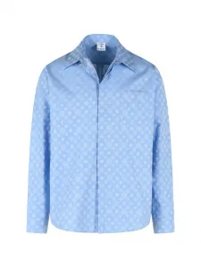Рубашка с карманом и монограммным узором Casablanca, синий